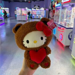Hello Kitty in Bear Costume with Red Heart